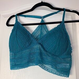 NOBO No Boundaries Teal Lace Bralette 2XL Wireless Racerback Removable Pads